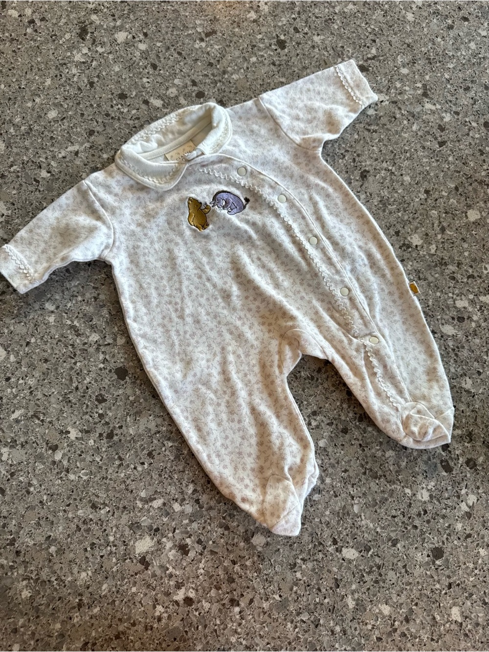 Vintage Disney Classic Pooh Eeyore 3M Footed Baby Sleeper